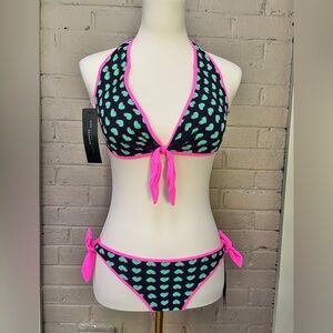 Marc By Marc NWT Heart Print  Bikini  L / S